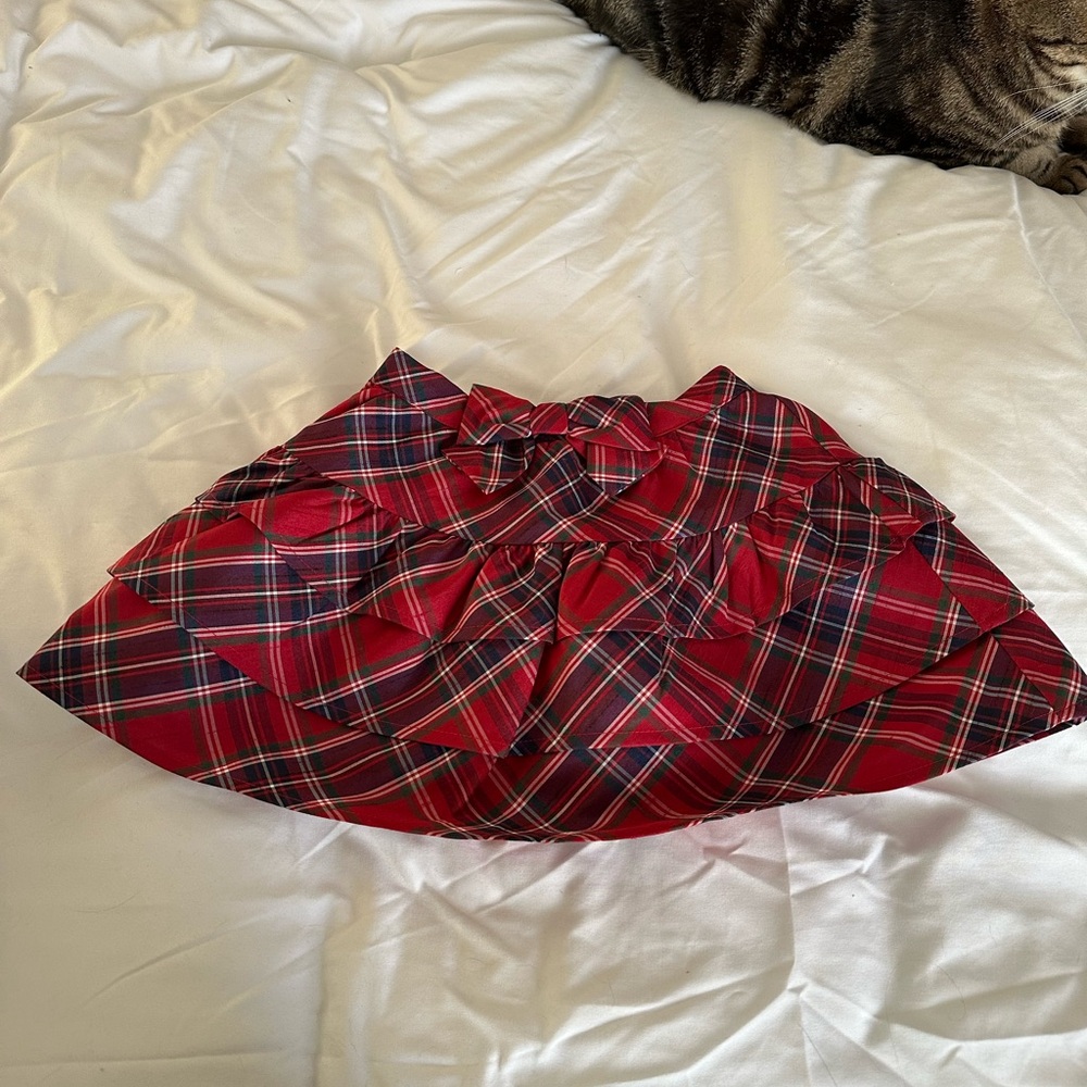 Gymboree Red Plaid Ruffle Skirt